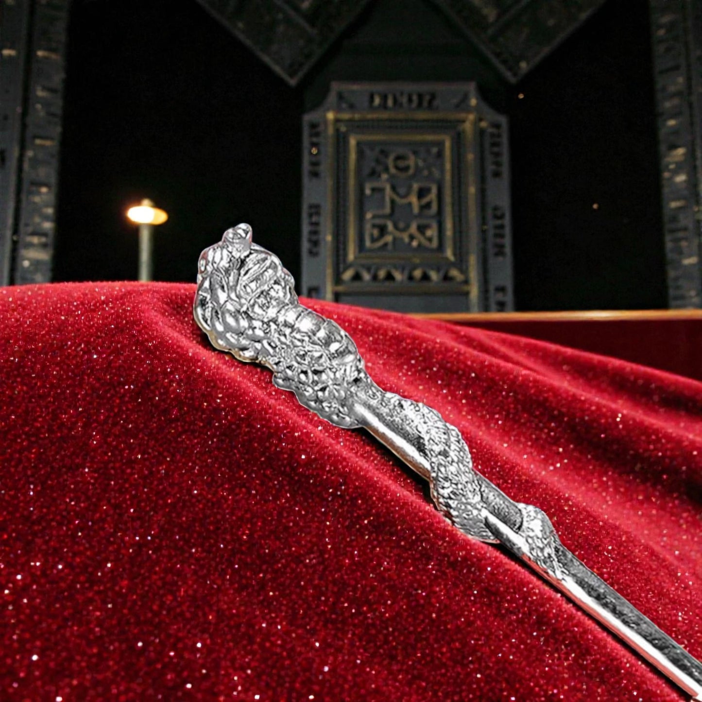 S999 Fine Silver Handcrafted Dragon and Snake Toothpick Reusable Fruit Skewer