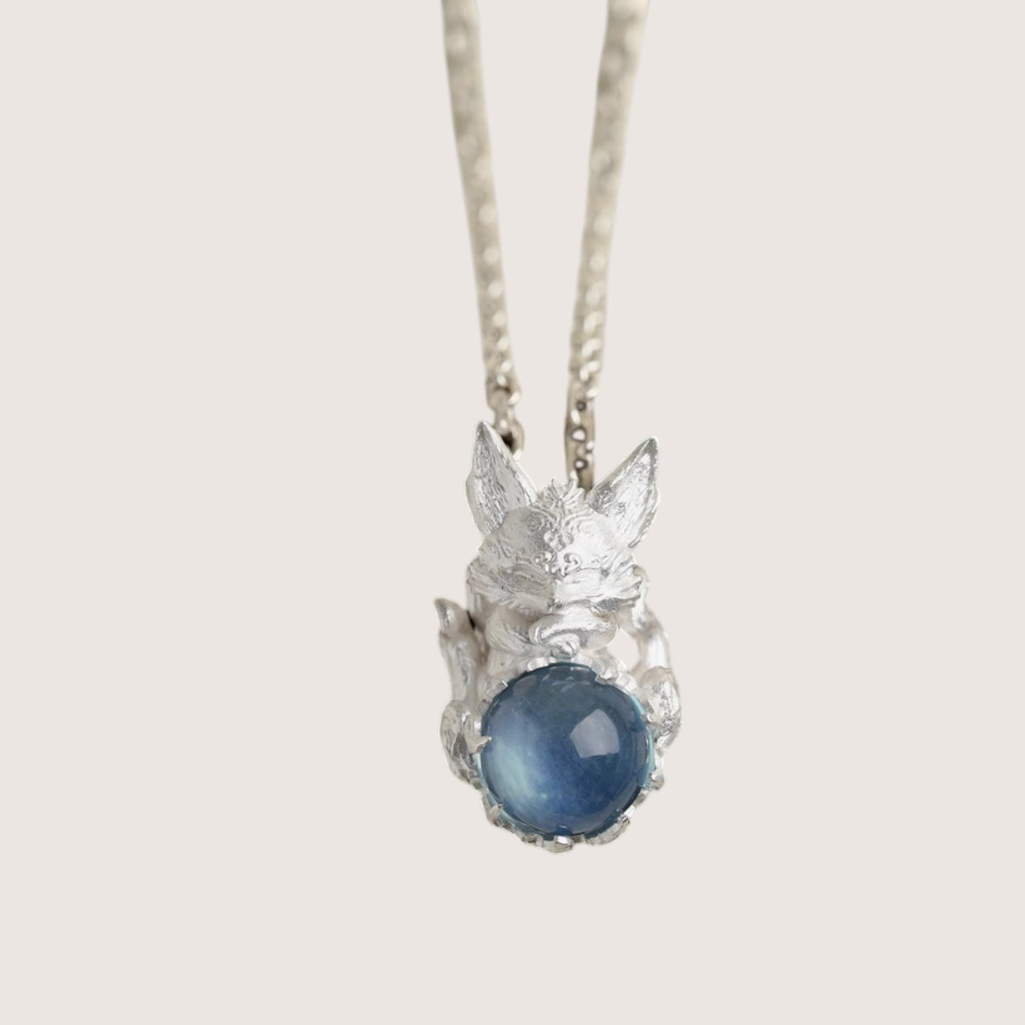 s925 Sterling Silver Nine Tailed Fox Pendant Necklace