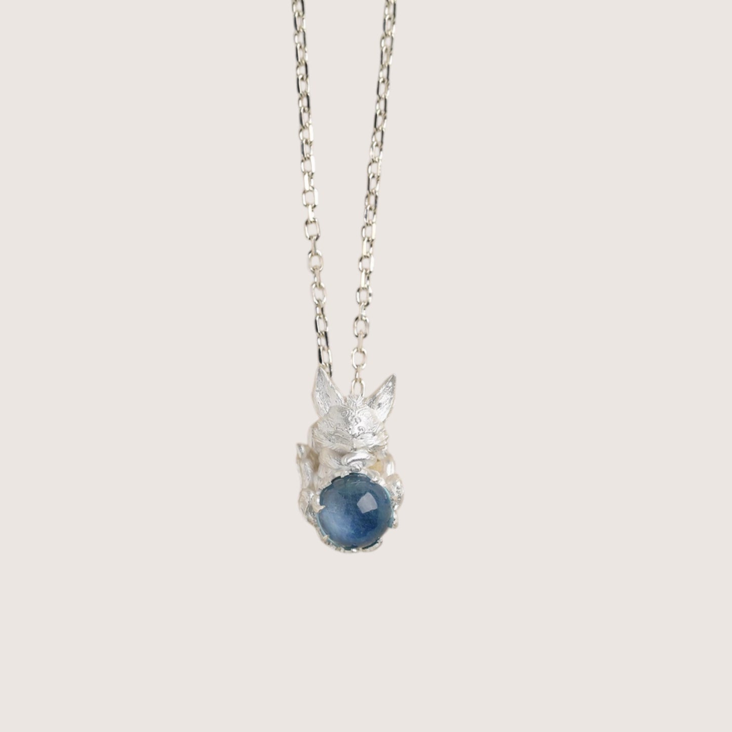 s925 Sterling Silver Nine Tailed Fox Pendant Necklace