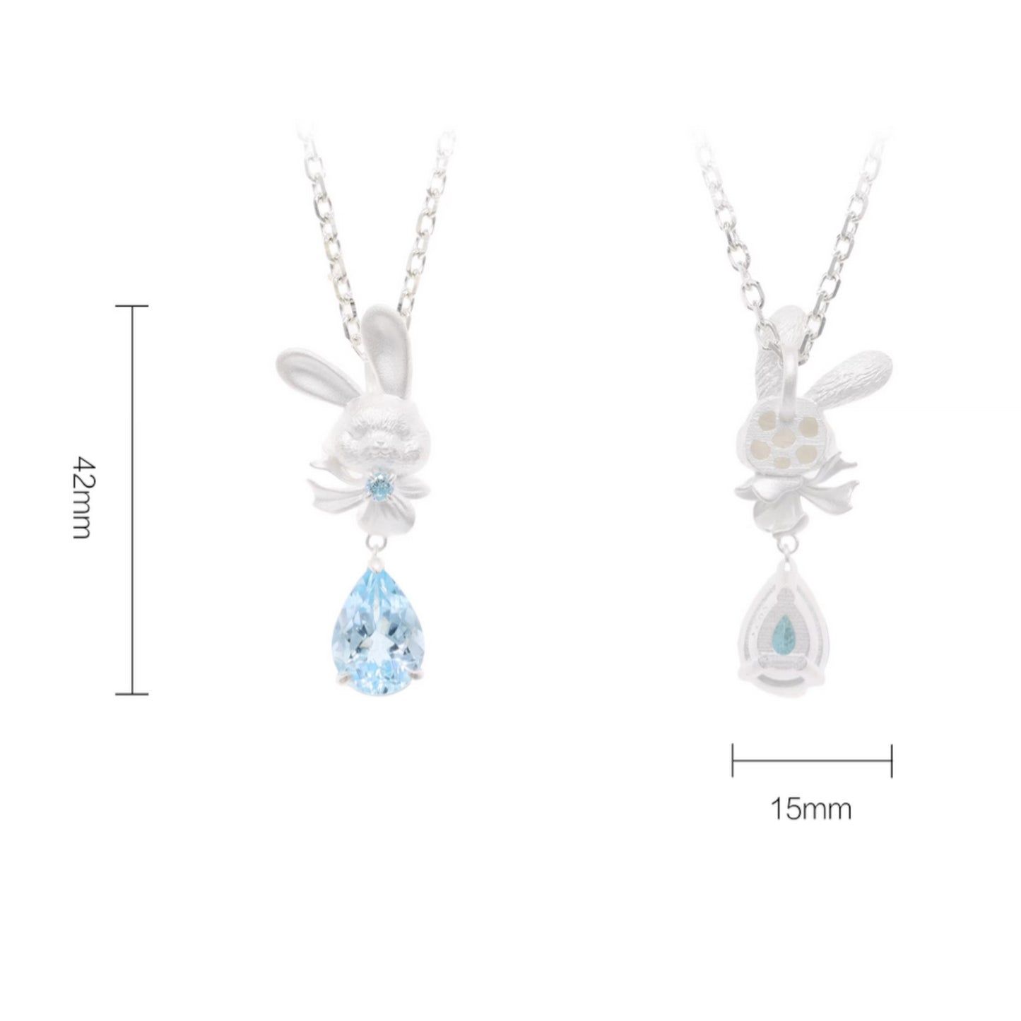 s925 Sterling Silver Cute Bunny Rabbit Pendant Necklace