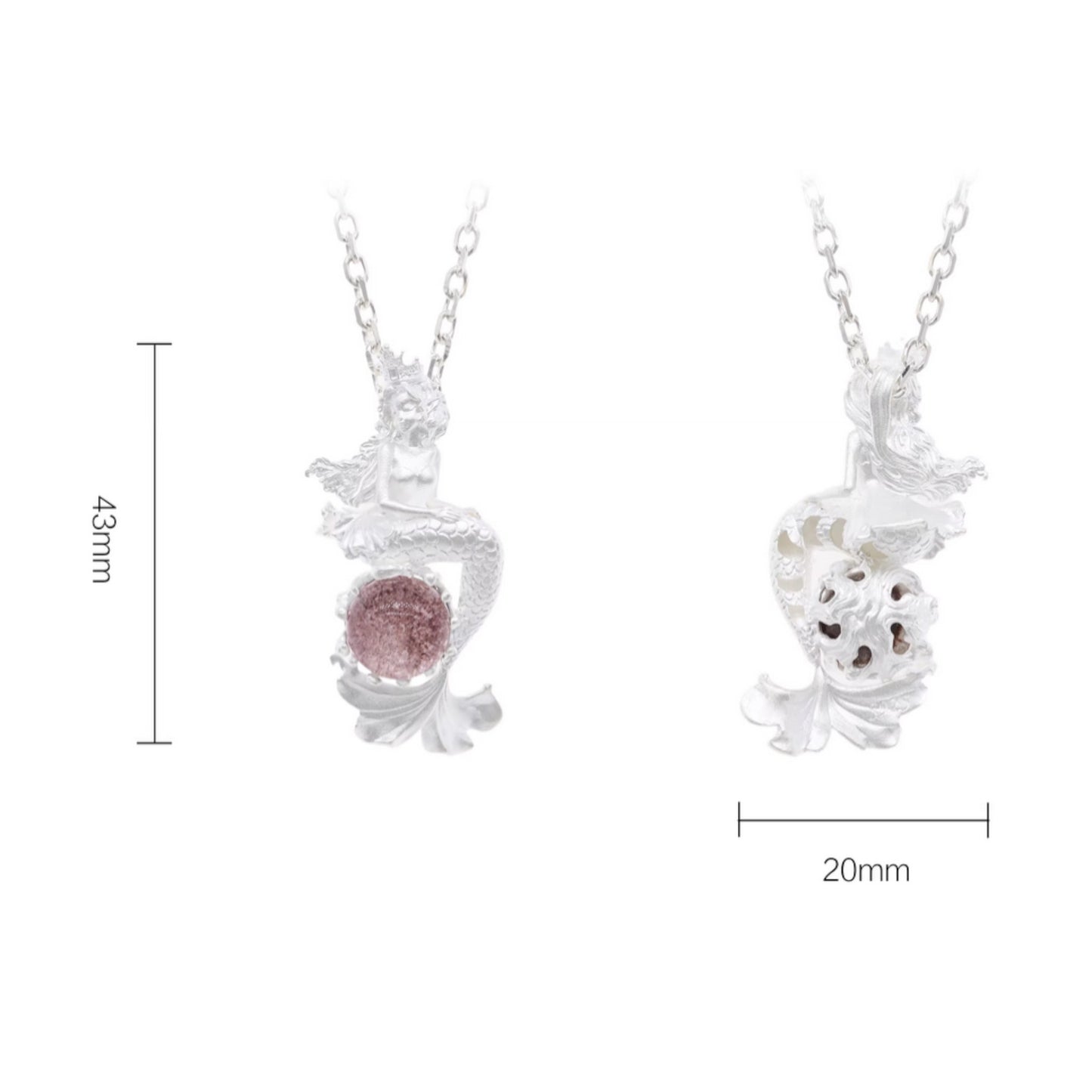 s925 Sterling Silver Fairytale Mermaid Pendant Necklace