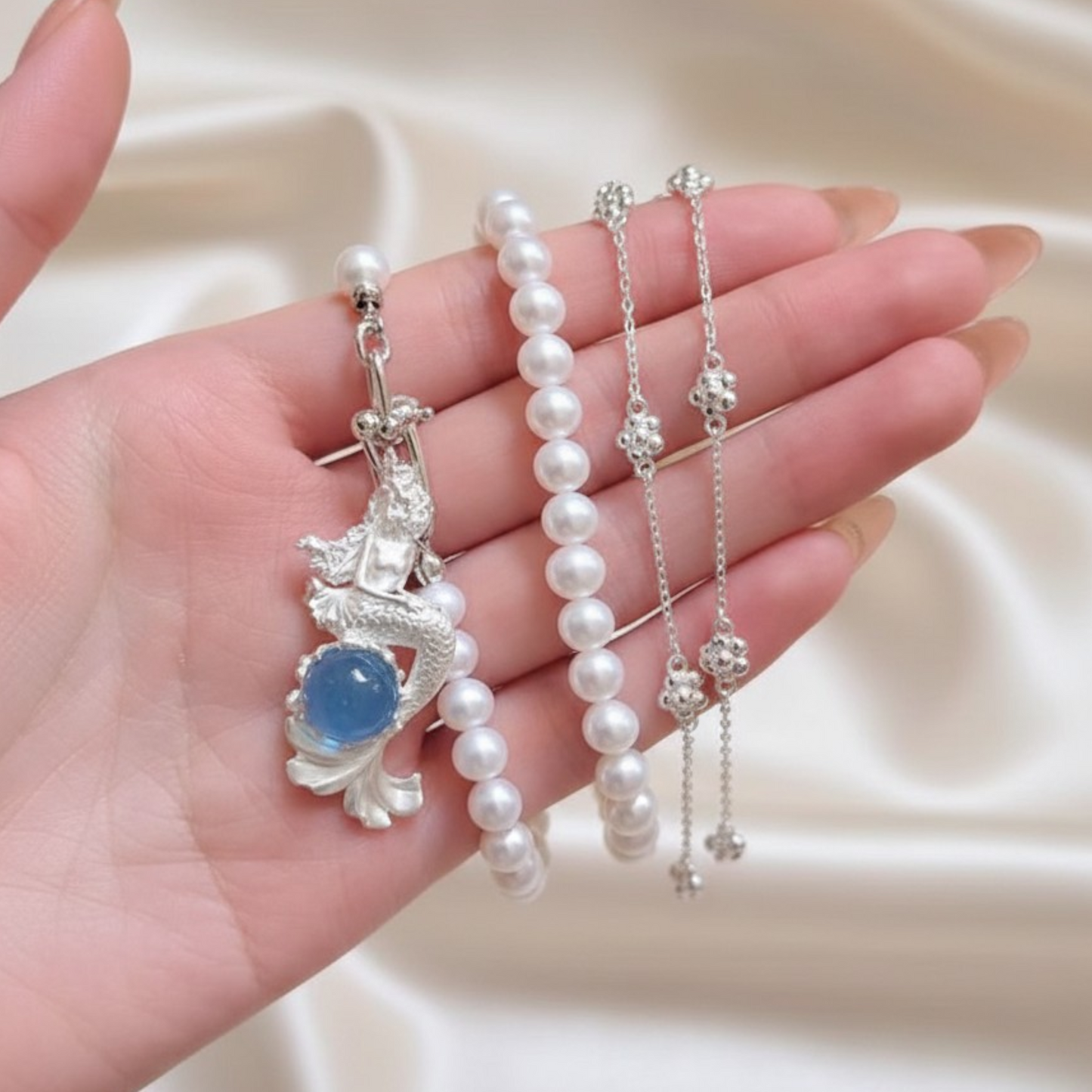 s925 Sterling Silver Fairytale Mermaid Pendant Necklace
