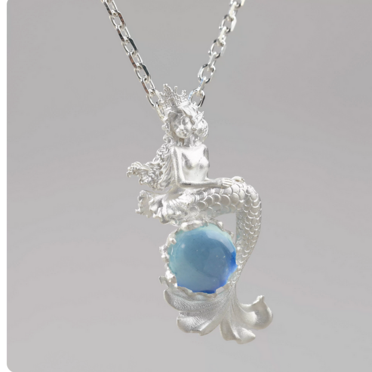s925 Sterling Silver Fairytale Mermaid Pendant Necklace