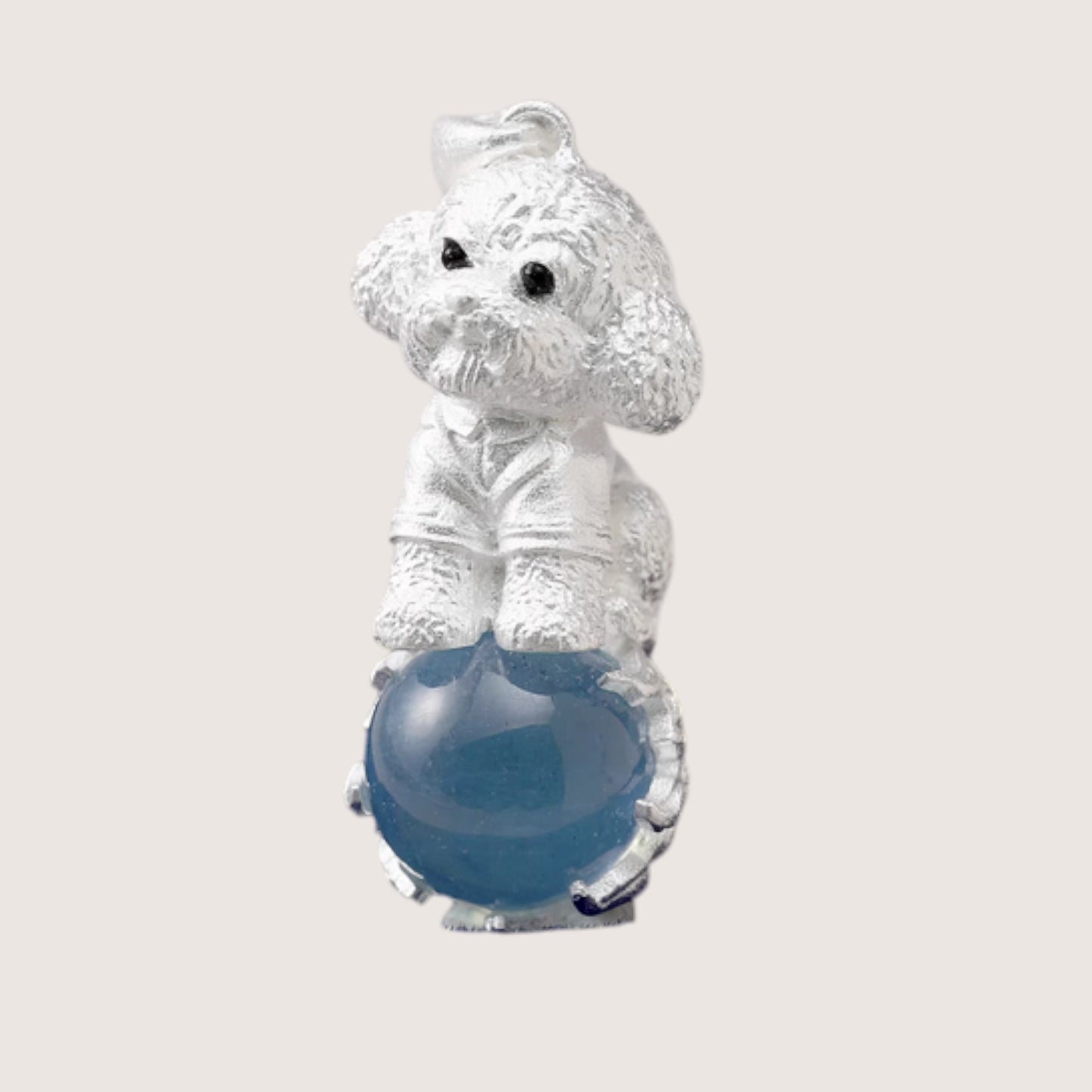 s925 Sterling Silver Teddy Dog Cute Puppy Pendant Necklace
