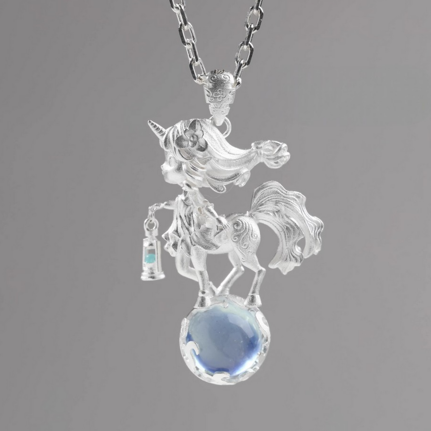 s925 Sterling Silver Fairytale Unicorn Fairy Pendant Necklace