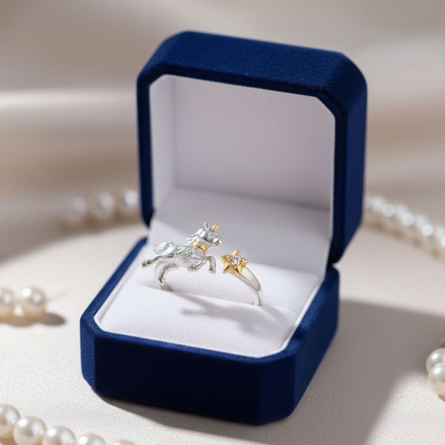 s925 Sterling Silver Zodiac Year of the Horse Ring and Necklace