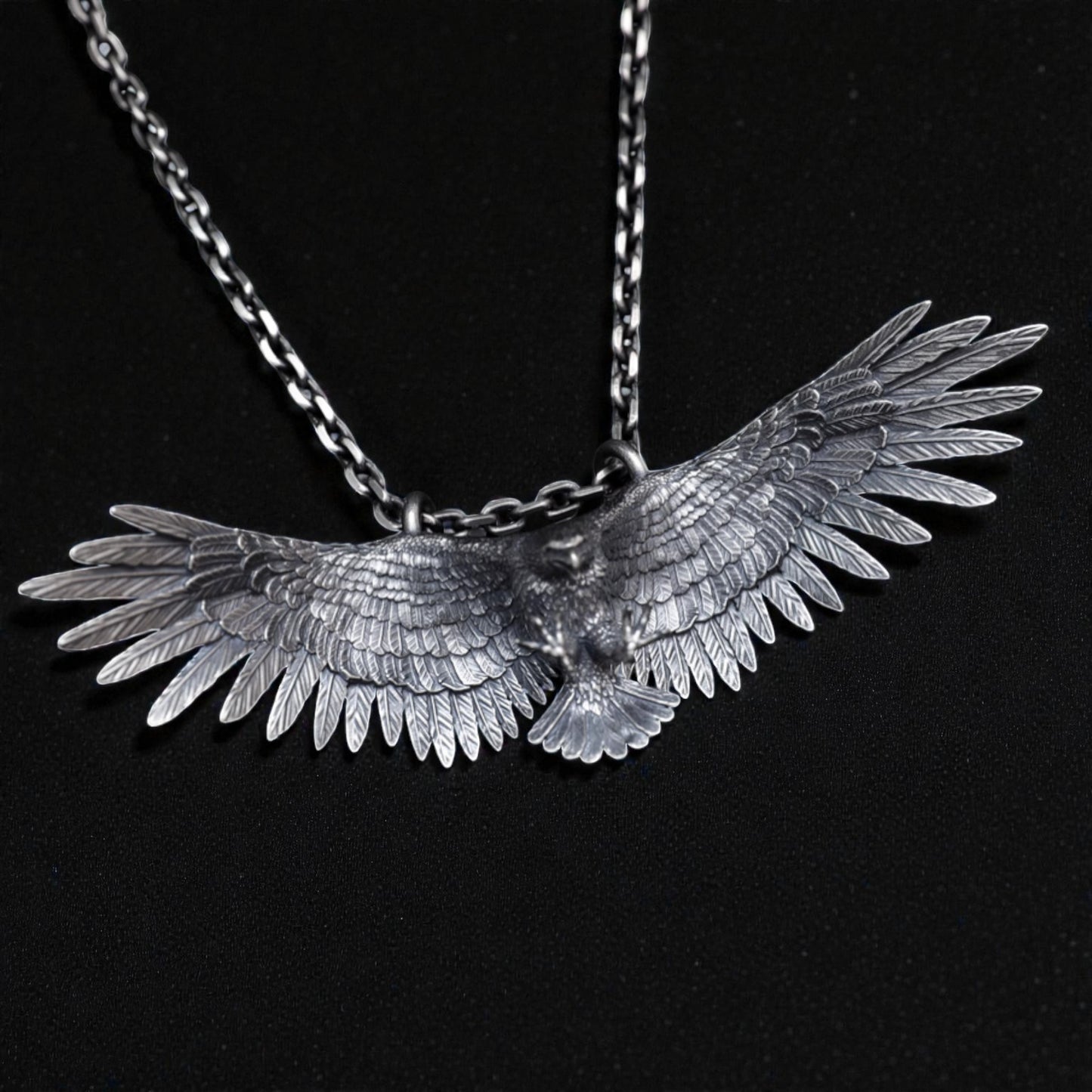 s925 Sterling Silver Vintage Eagle Pendant and Necklace