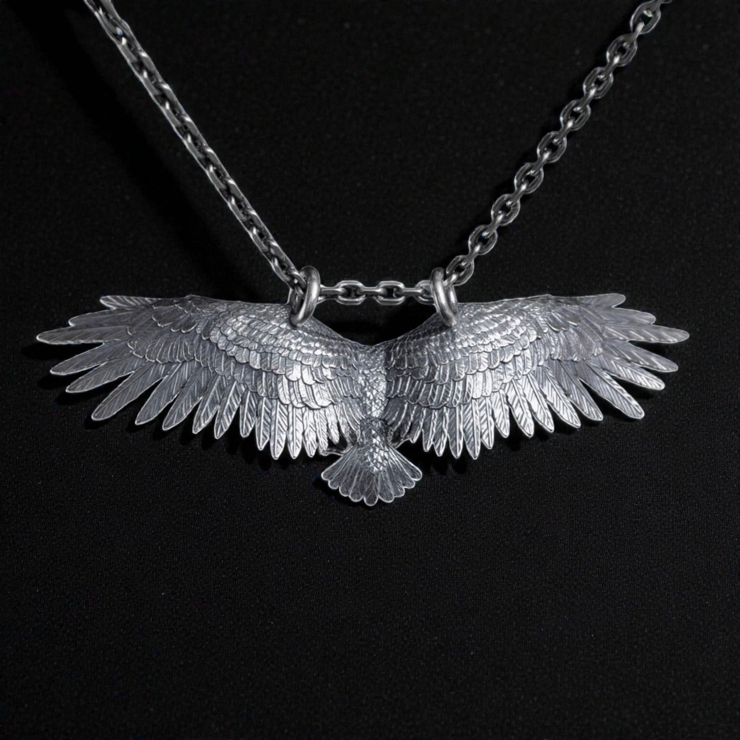 s925 Sterling Silver Vintage Eagle Pendant and Necklace