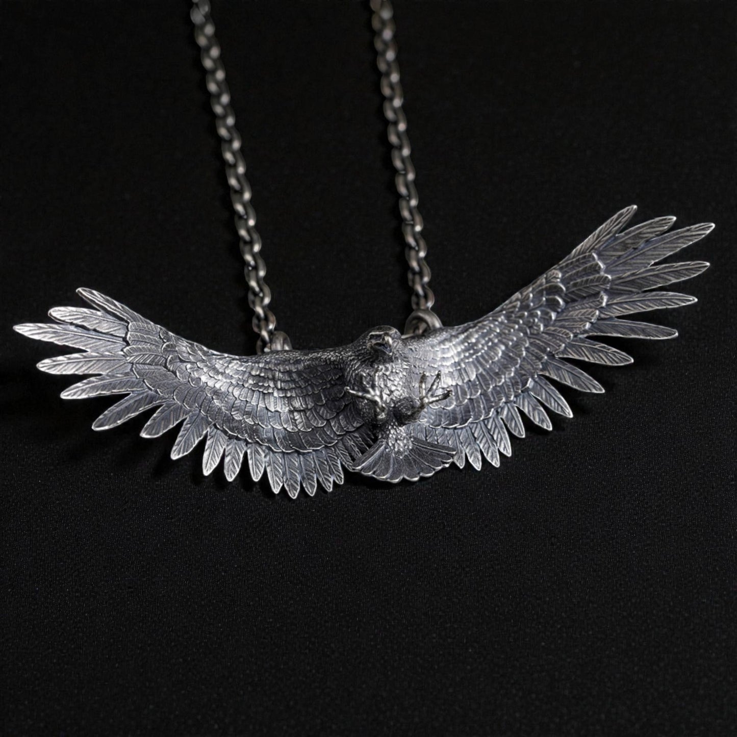 s925 Sterling Silver Vintage Eagle Pendant and Necklace