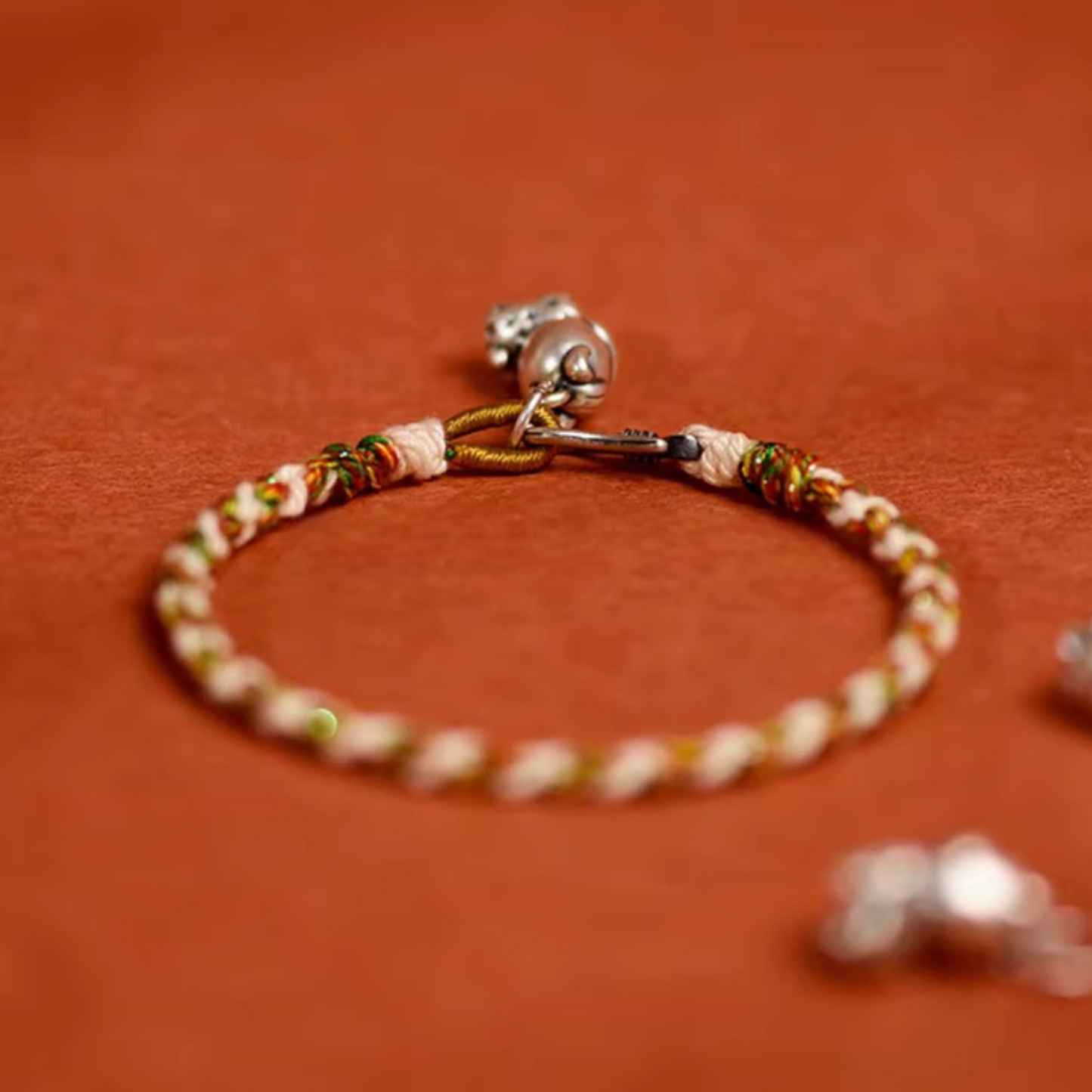 999 Fine Silver Cute Horse Charm Weaving Bracelet