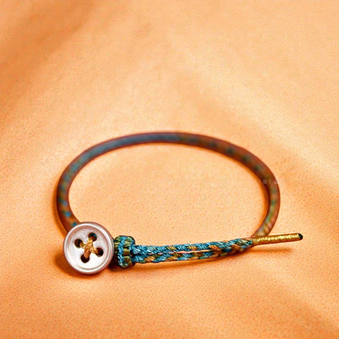999 Fine Silver Handcrafted Button “turning the tide” Twisting fortune Weaving Bracelet