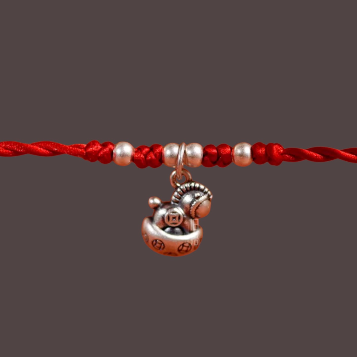 999 Fine Silver Horse Charm Waist Belly Chain Belt Weaving Adjustable Rope