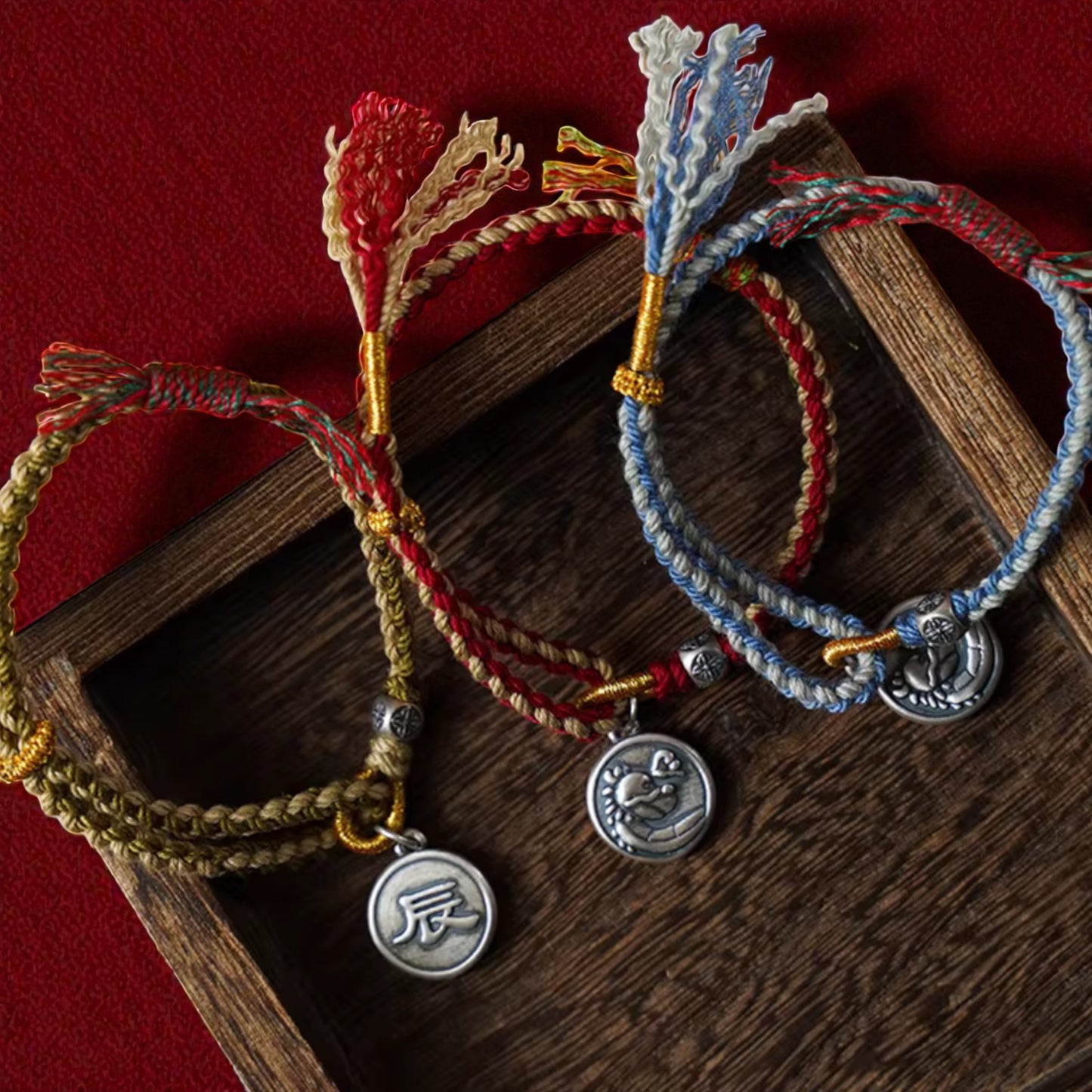 999 Fine Silver Chinese Zodiac Dragon Charm Bracelet