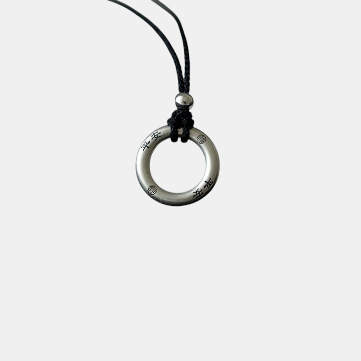 999 Fine Solid Silver Peace Buckle Cord Adjustable Necklace