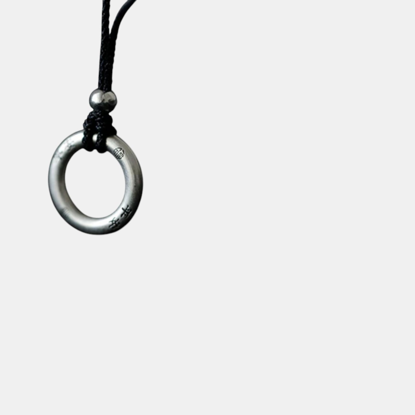 999 Fine Solid Silver Peace Buckle Cord Adjustable Necklace
