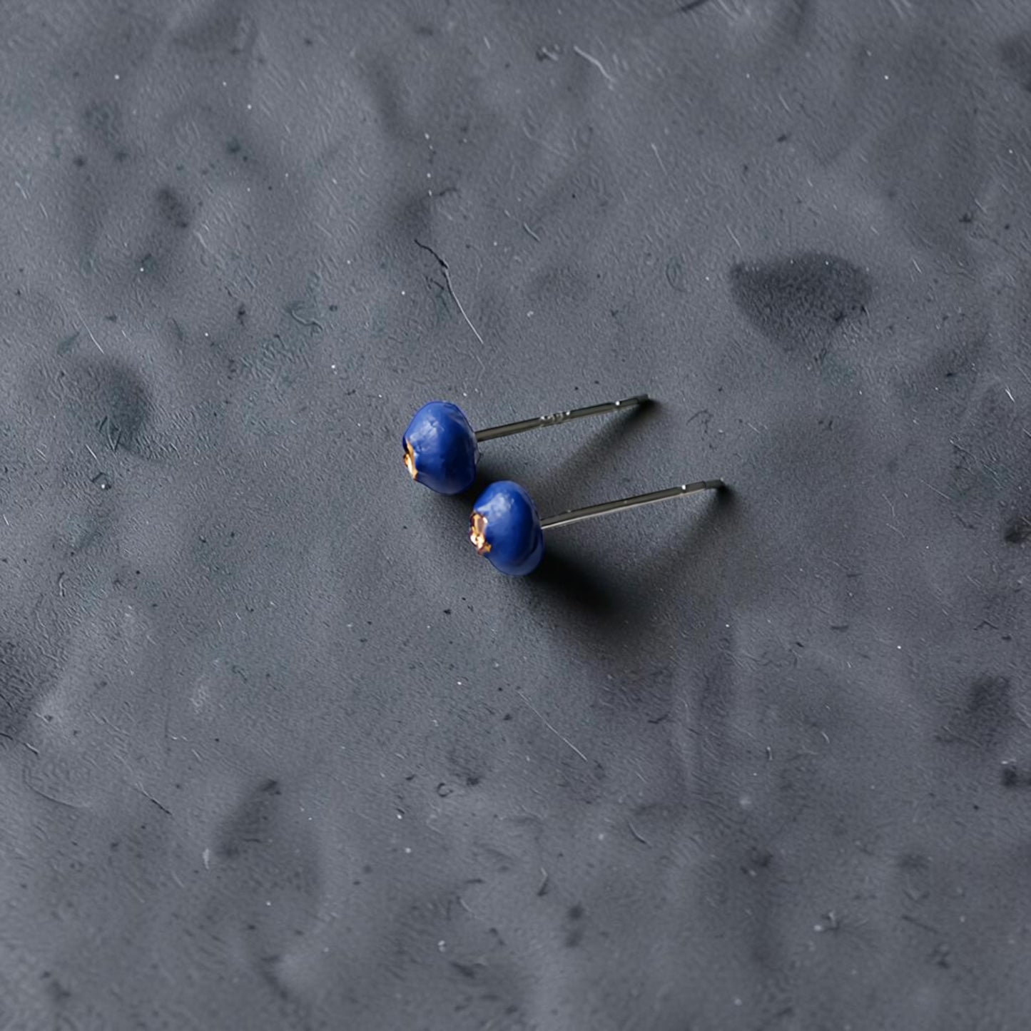 Unique Blueberry Handmade Ceramic Stud Earrings with S925 Silver Needles – Artistic