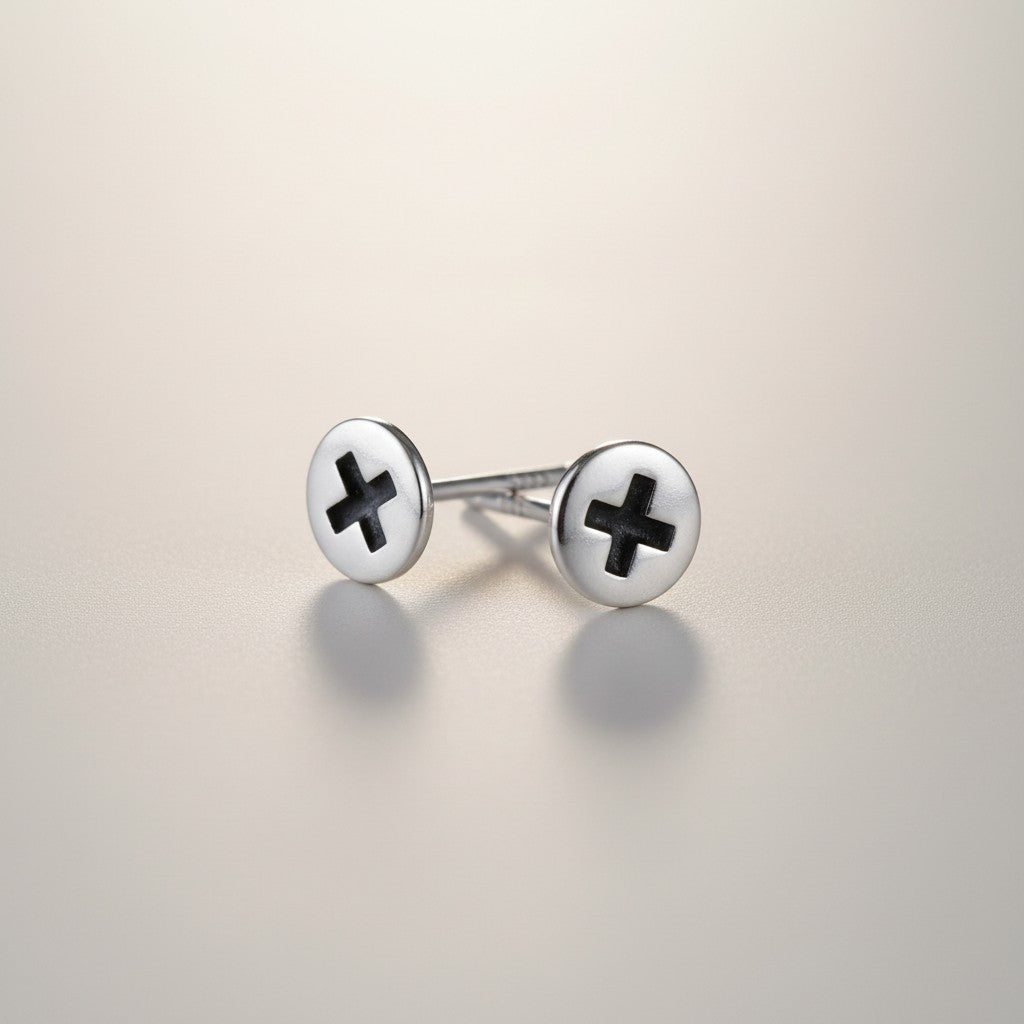 s925 Sterling Silver Neutral Screw Hypoallergenic Delicate Unisex Stud Earrings