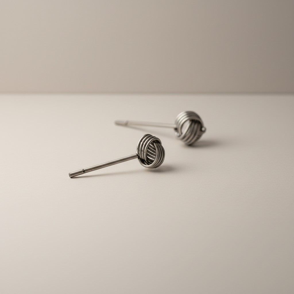 s925 Sterling Silver Mini Minimal Vintage Style Unisex Stud Earrings