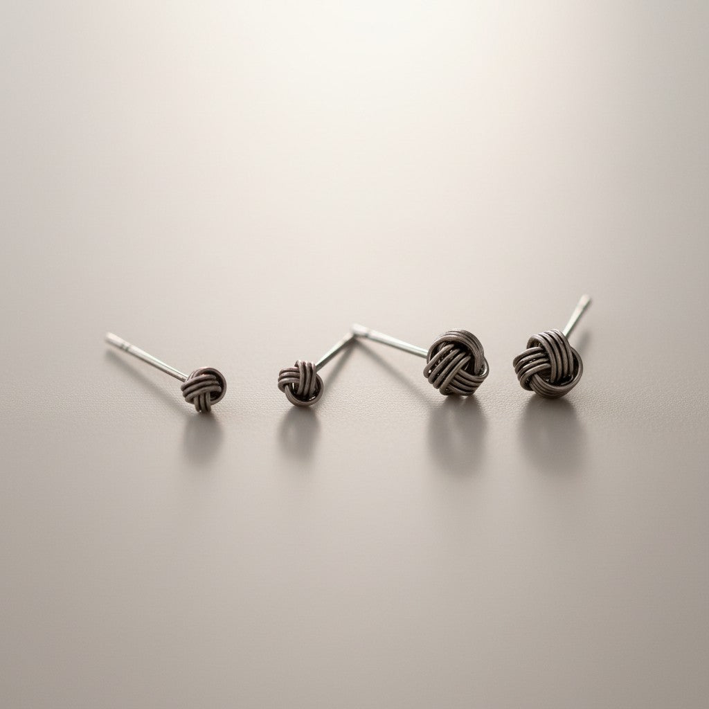 s925 Sterling Silver Mini Minimal Vintage Style Unisex Stud Earrings