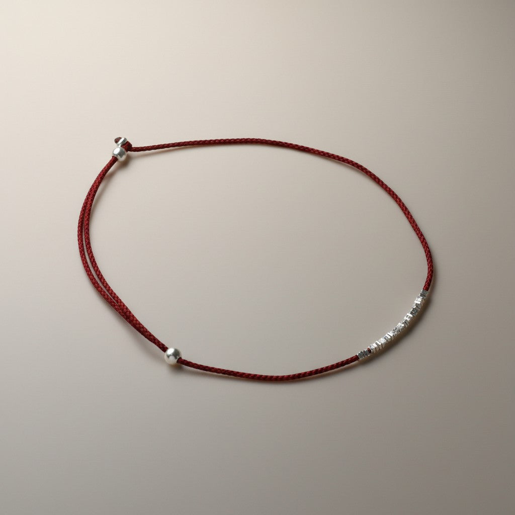 s925 Sterling Silver Minimal Style Beads Bracelet Anklet