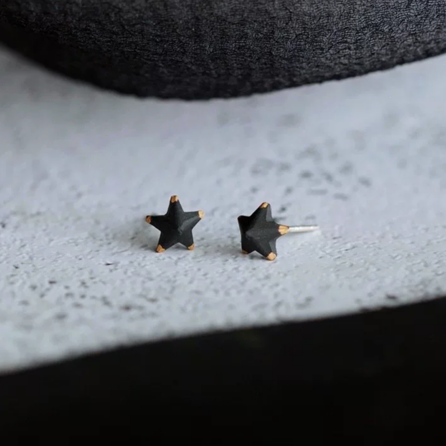 s925 Sterling Silver Mini Cute Cat Star Triangle Shape Unisex Stud Earrings