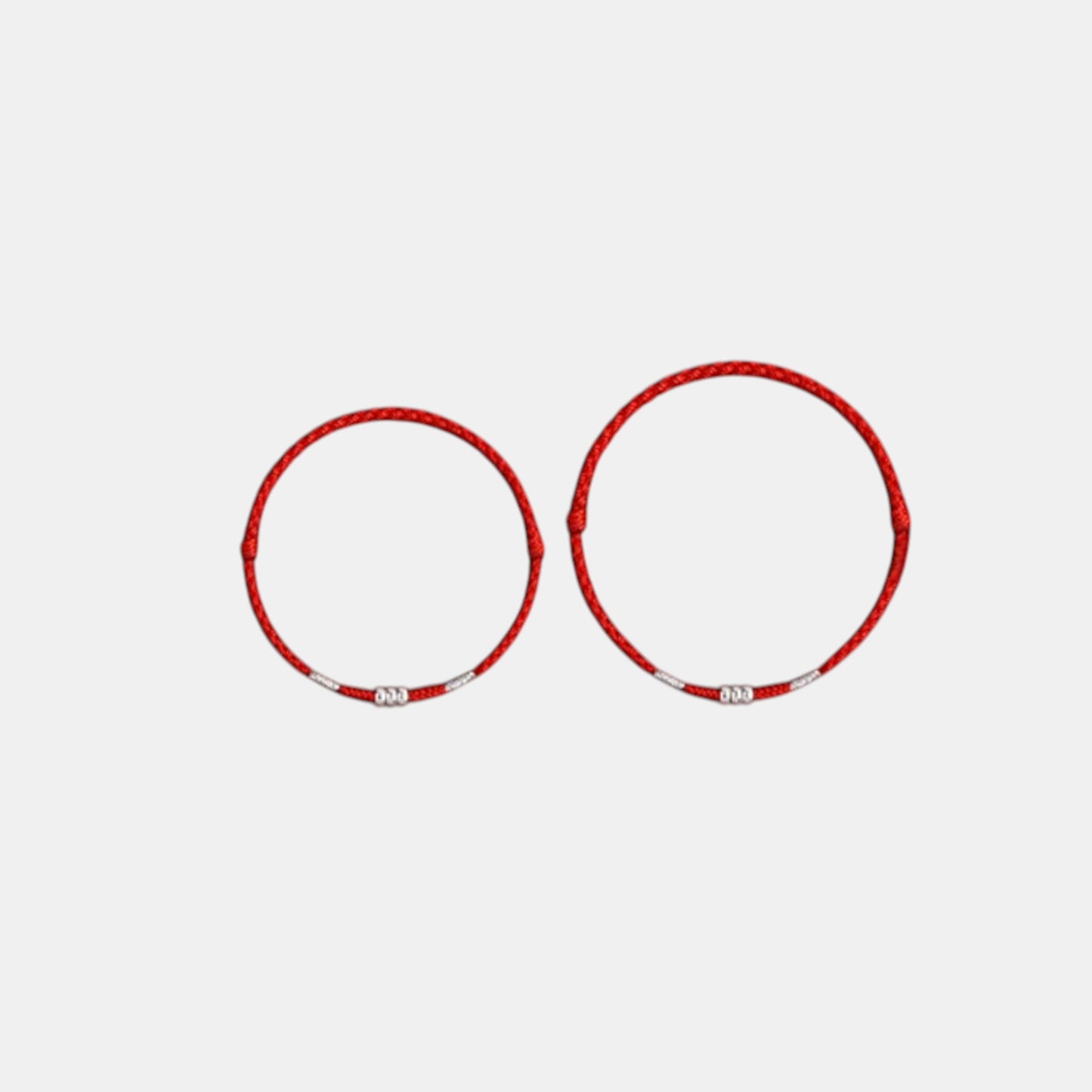 S925 Sterling Silver Thin Minimal Loop Beads Woven Cord Anklet Bracelet