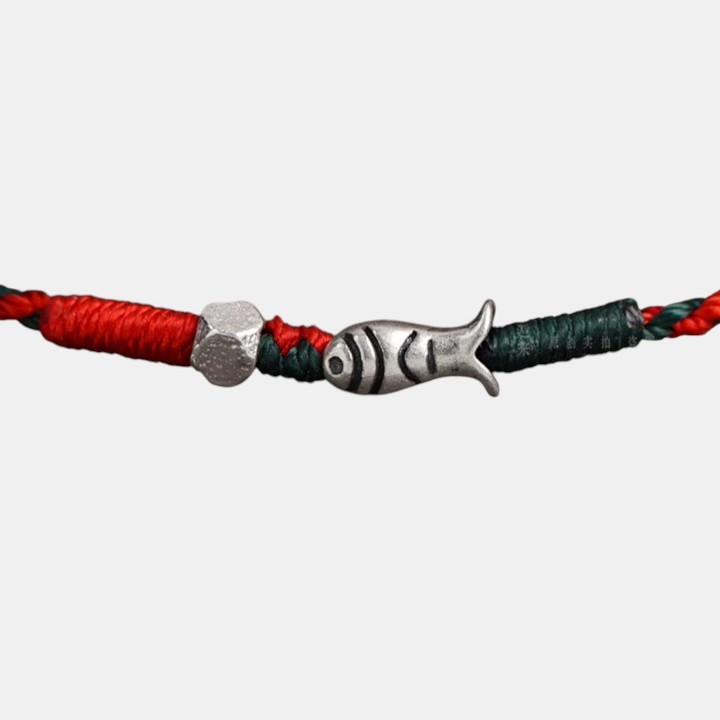 S925 Sterling Silver Koi Lucky Fish Charm Ultra-Fine Minimal Red Rope Anklet Bracelet