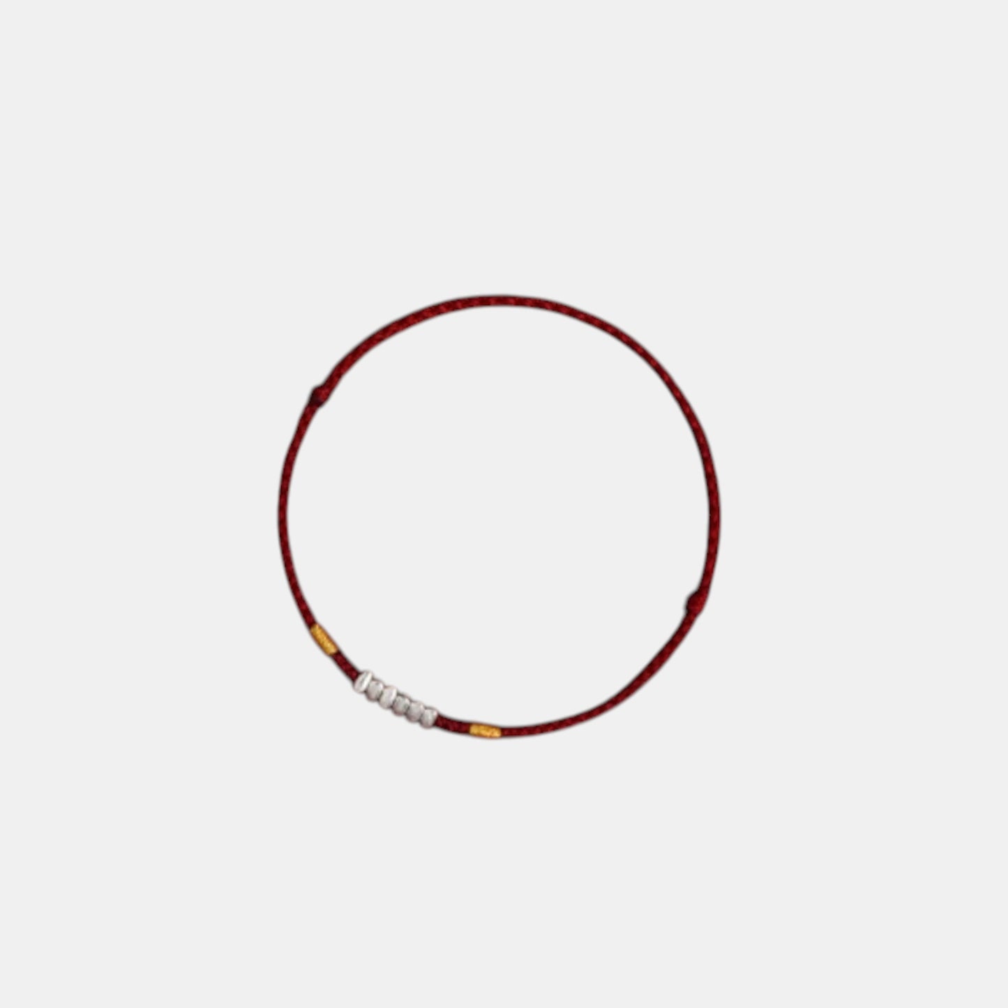 S925 Sterling Silver Minimal Beads Very Thin Woven Cord Anklet Bracelet