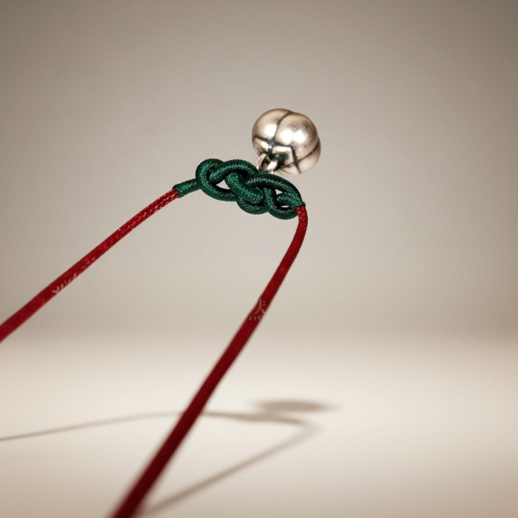 999 Fine Silver Persimmon Charm May Good Things Happen Braided Cord Adjustable Necklace