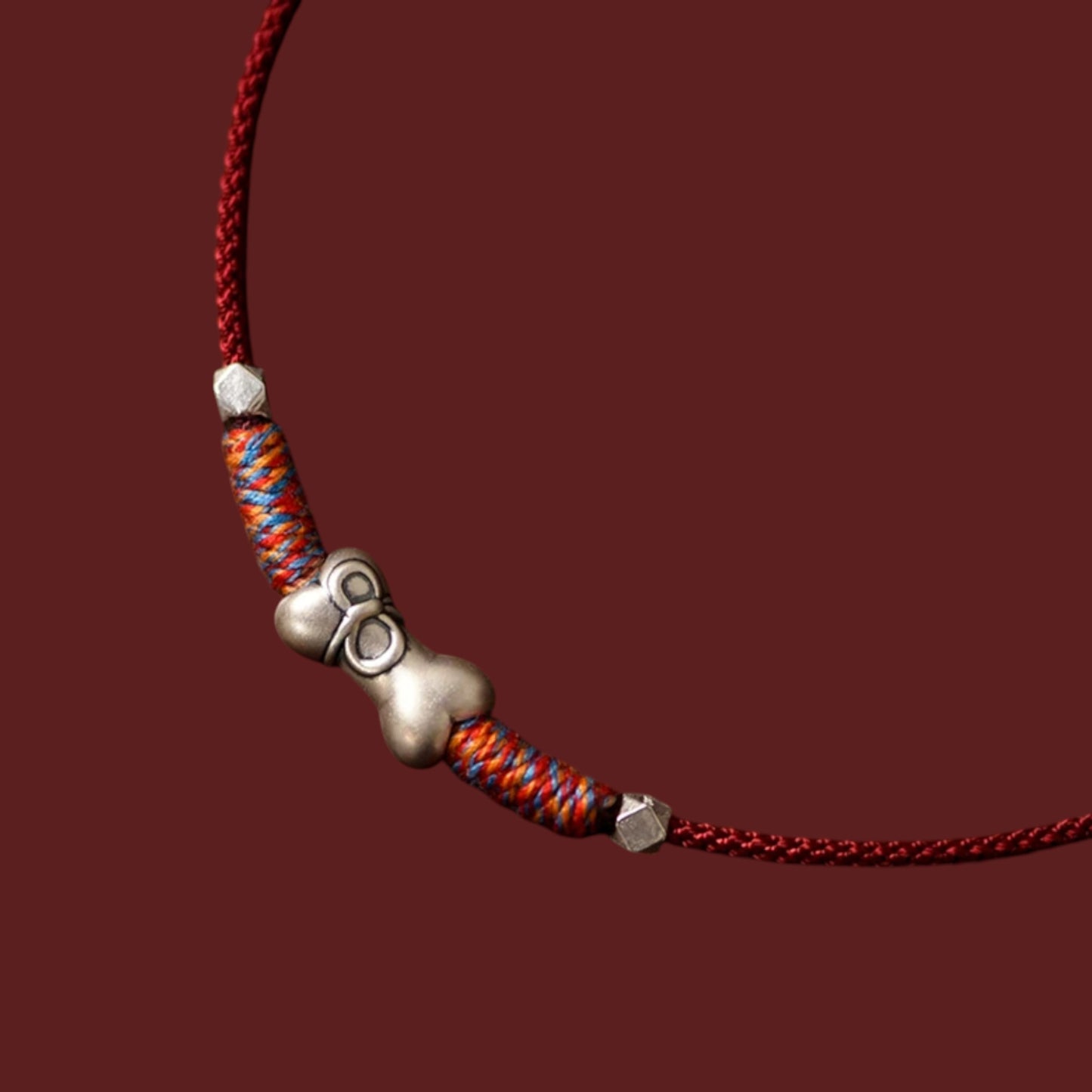 999 Fine Silver Bone Charm Joyful Bond Owner & Pet Matching Thread Necklace Set