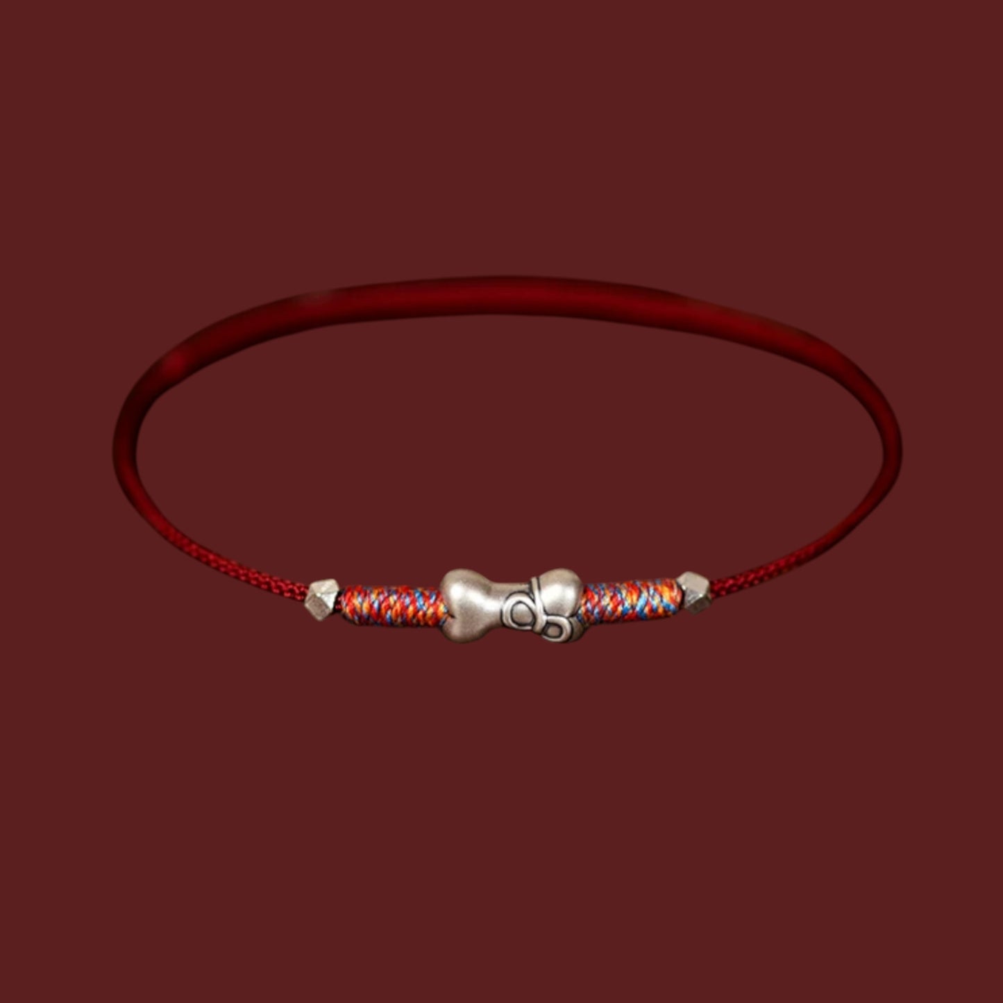 999 Fine Silver Bone Charm Joyful Bond Owner & Pet Matching Thread Necklace Set