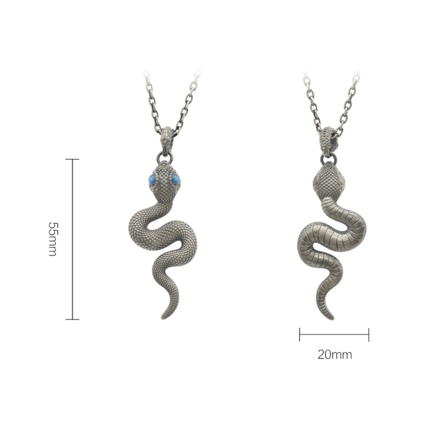 s925 Sterling Silver Snake Labradorite Charm Pendant