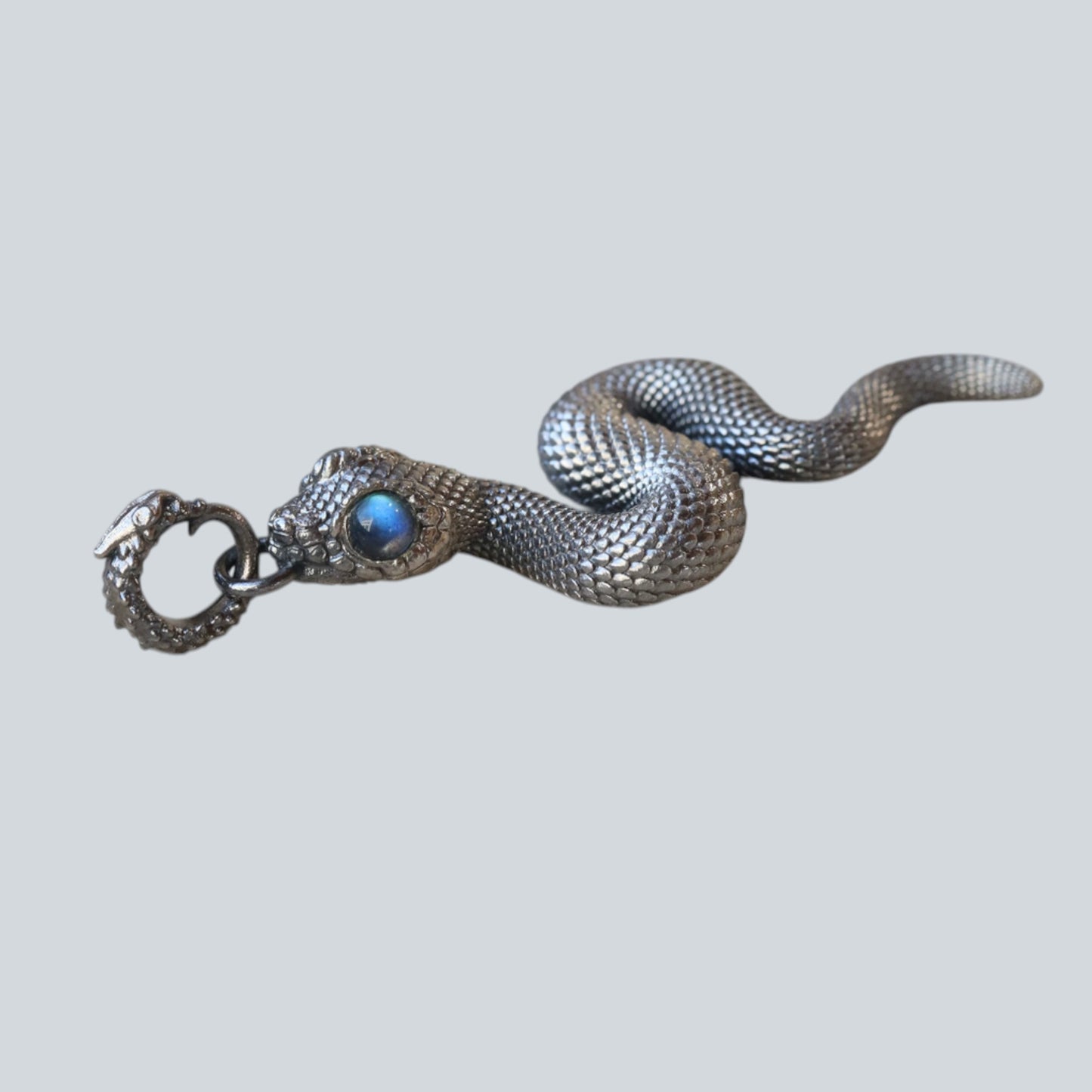 s925 Sterling Silver Snake Labradorite Charm Pendant