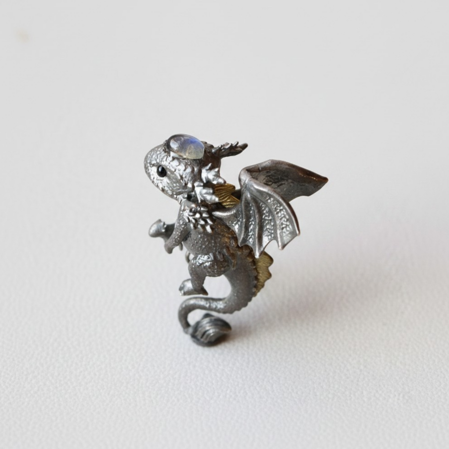 s925 Sterling Silver Crystal Dark Fantasy Flying Dragon Pendant