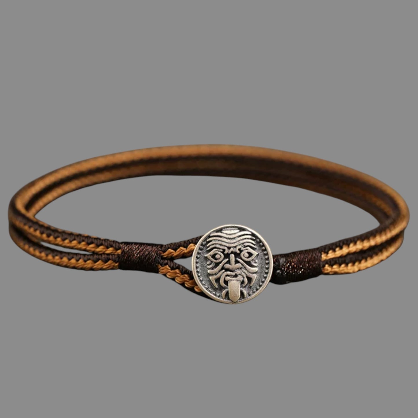 s925 Sterling Silver Charm Zaki Lhamo The Goddess of Wealth Braided Rope Bracelet Unisex