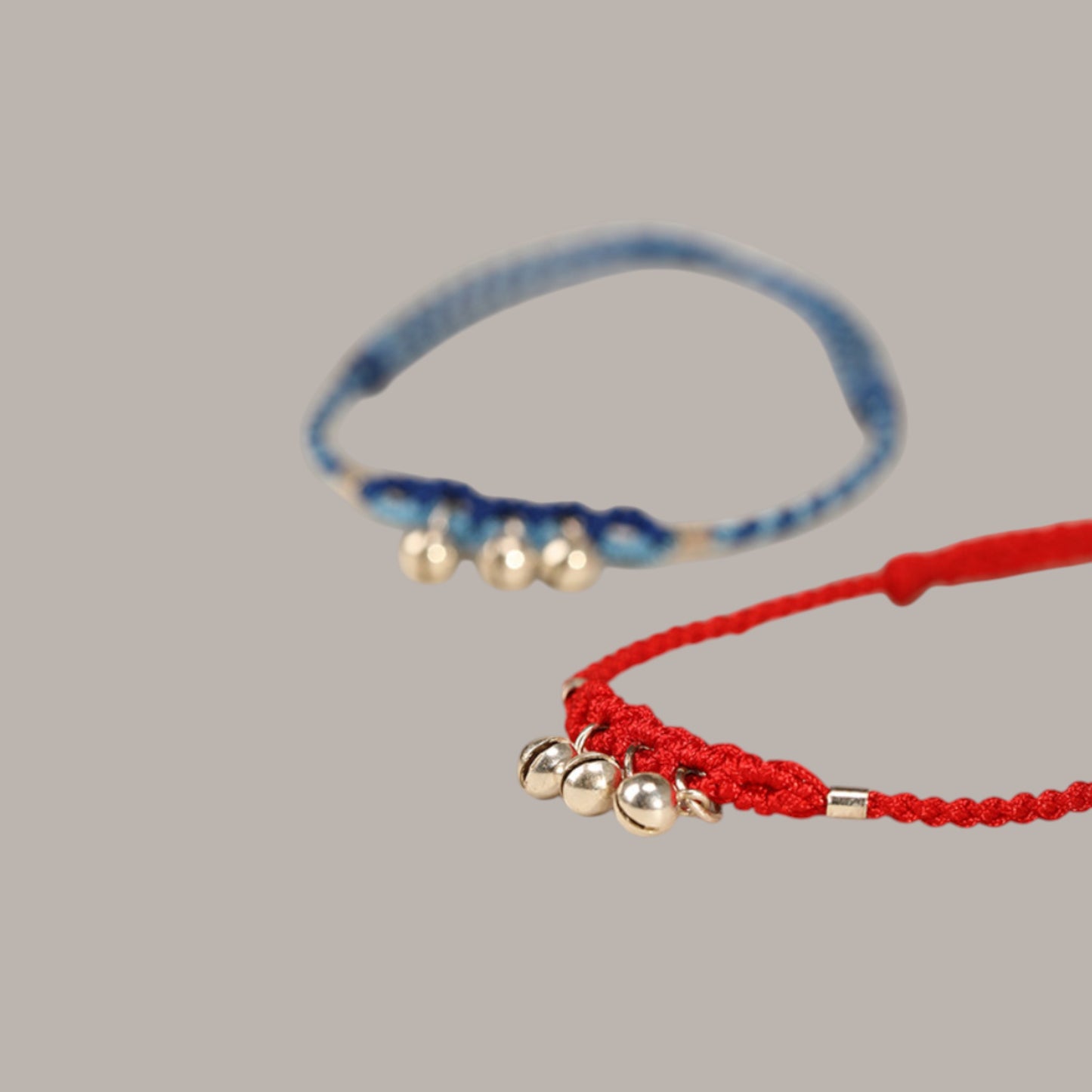 s925 Sterling Silver Bell Red String Anklet Lucky Fortune Bead
