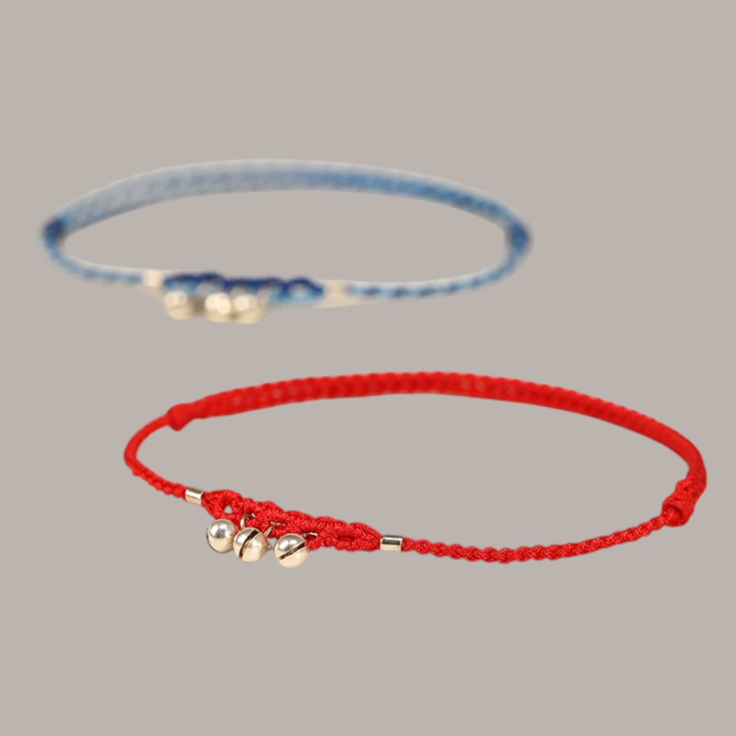 s925 Sterling Silver Bell Red String Anklet Lucky Fortune Bead