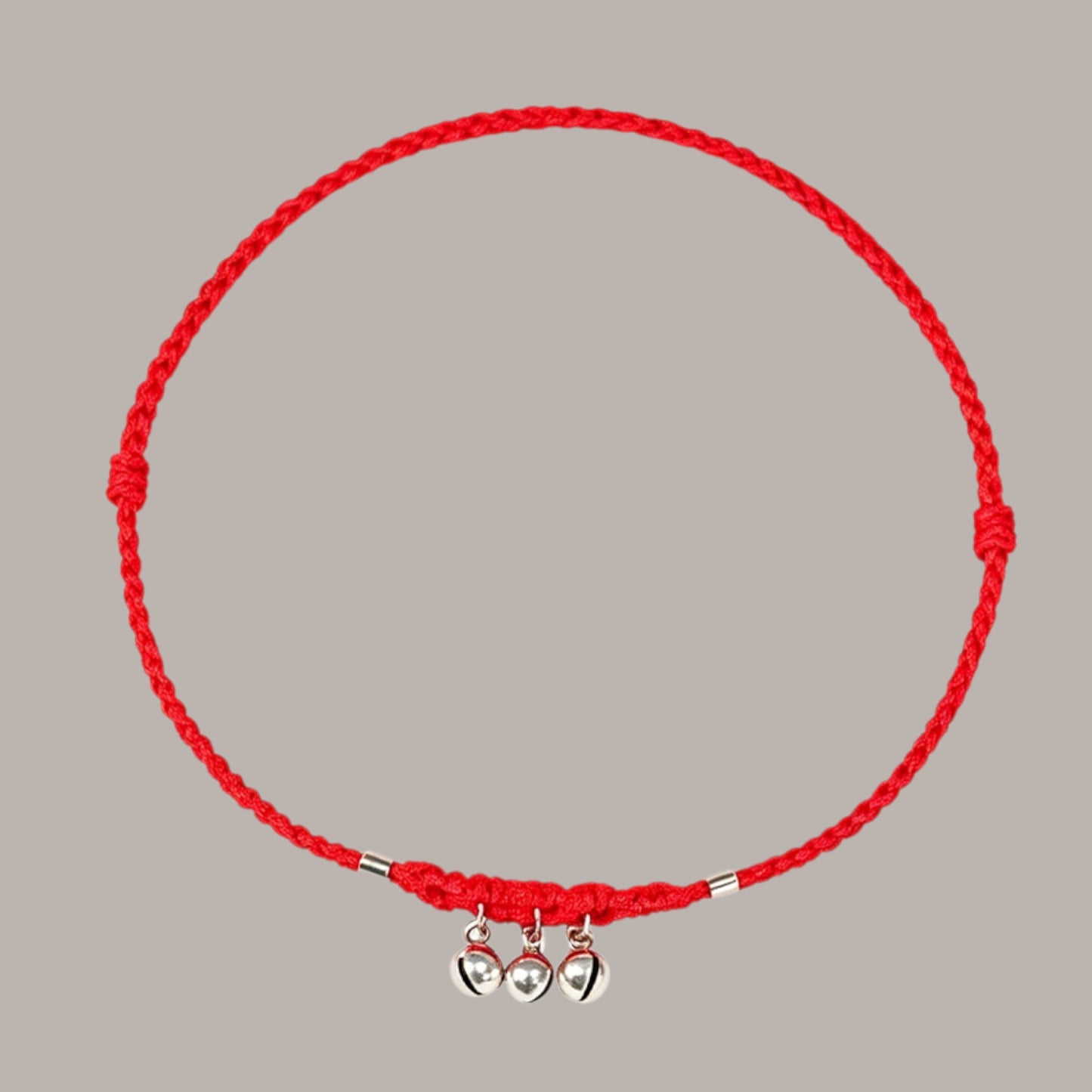 s925 Sterling Silver Bell Red String Anklet Lucky Fortune Bead