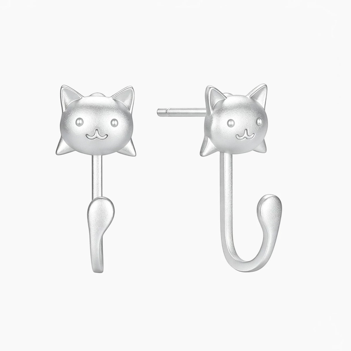 S925 Sterling Silver Cute Kitty Cat Stud Earrings