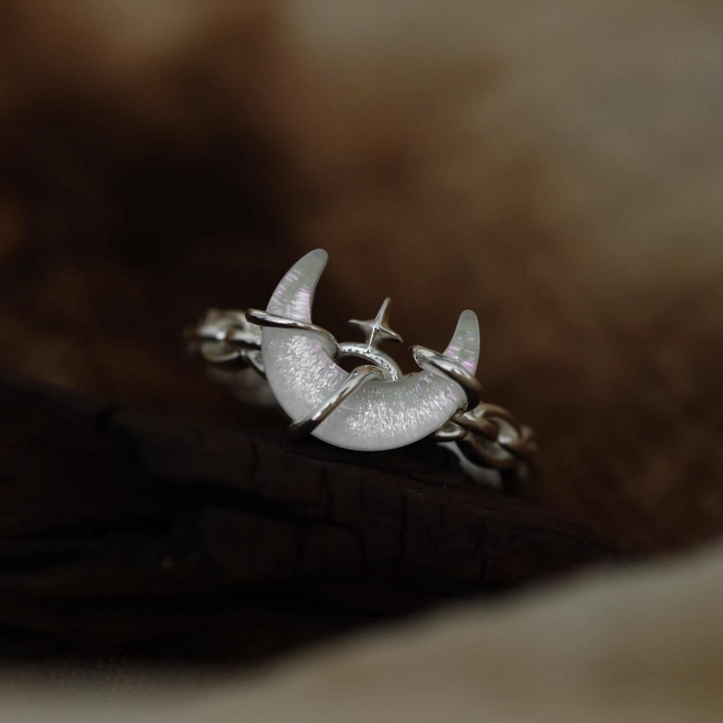 s925 Sterling Silver Minimalist Moon Ring
