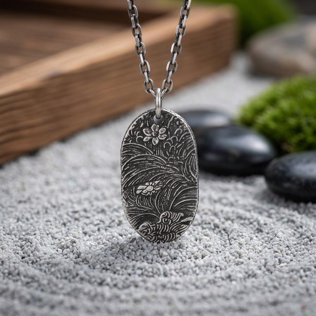 S999 Fine Silver Unisex Landscape Pendant Necklace