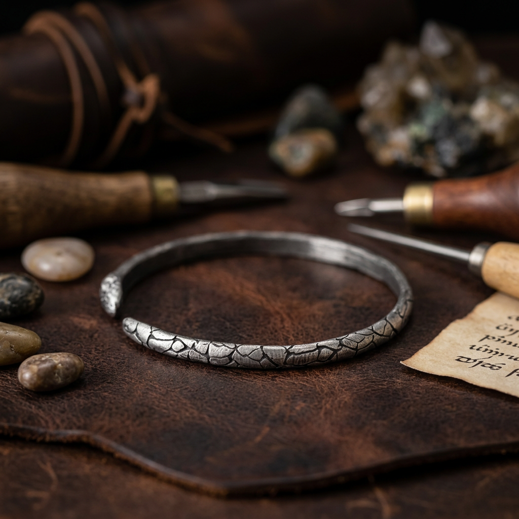 S999 Fine Silver Vintage Unisex Spirit Snake Bangle Bracelet