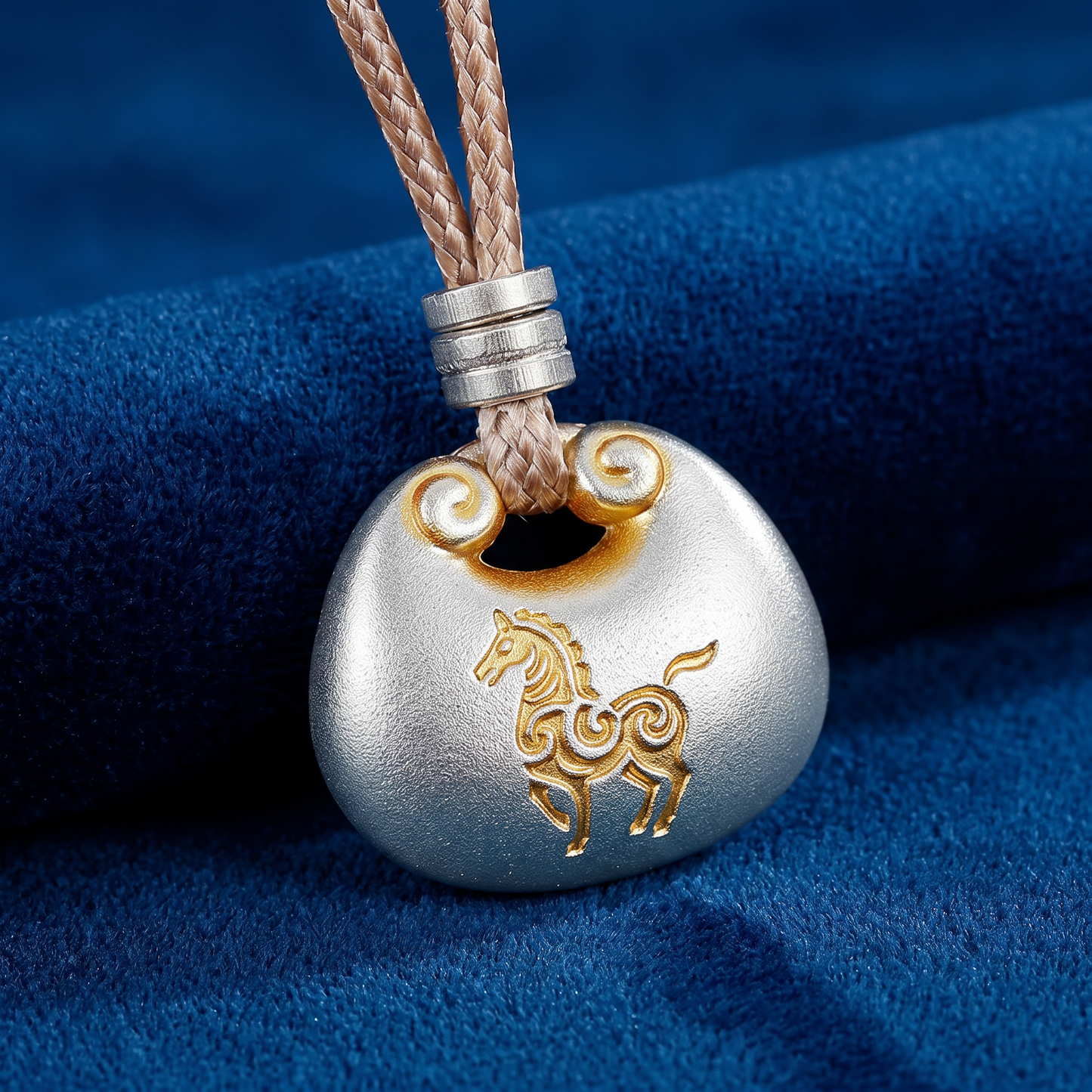 Pure 999 Silver Chinese 12 Zodiac Goat D.I.Y Charm Pendant Rope Necklace