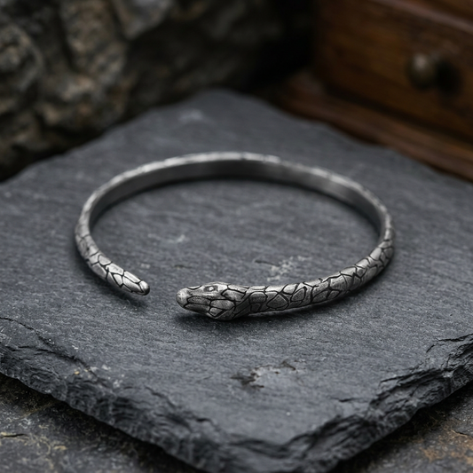S999 Fine Silver Vintage Unisex Spirit Snake Bangle Bracelet