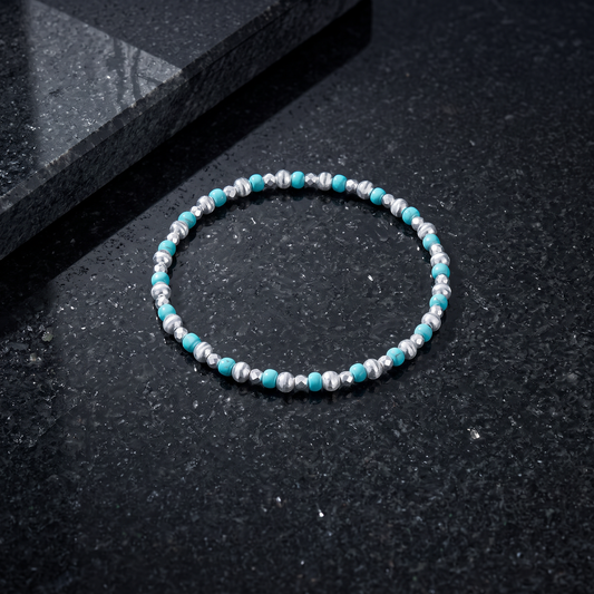 S925 Sterling Silver Cat Eye Disco Beads Bracelet