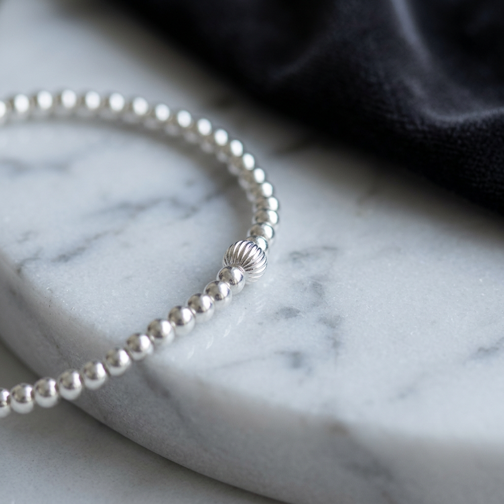 999 Fine Silver Lucky Gourd Charm Beads Minimal Style Bracelet