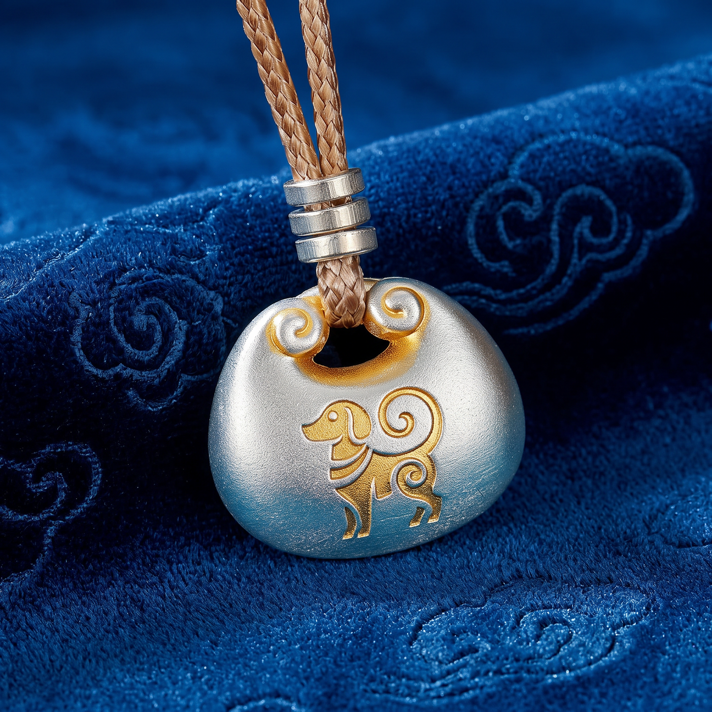 Pure 999 Silver Chinese 12 Zodiac Goat D.I.Y Charm Pendant Rope Necklace