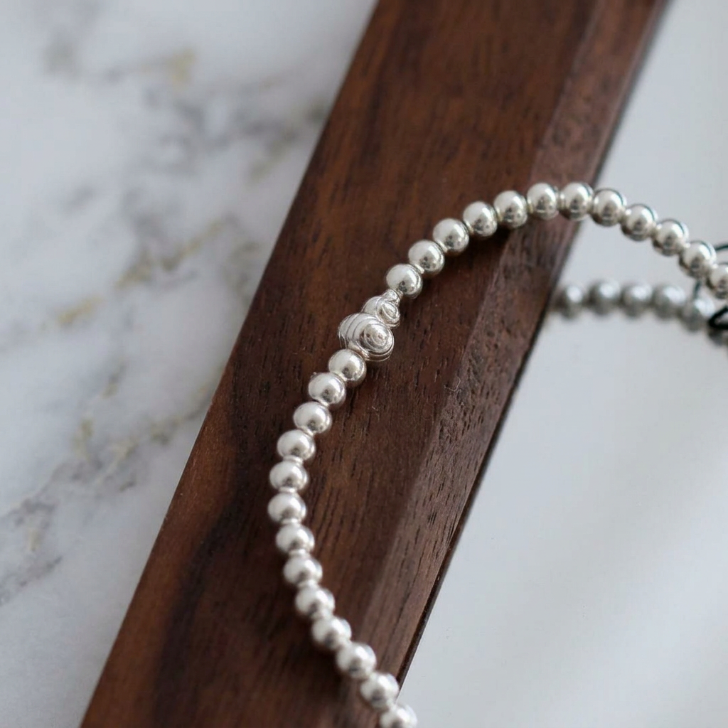 999 Fine Silver Lucky Gourd Charm Beads Minimal Style Bracelet