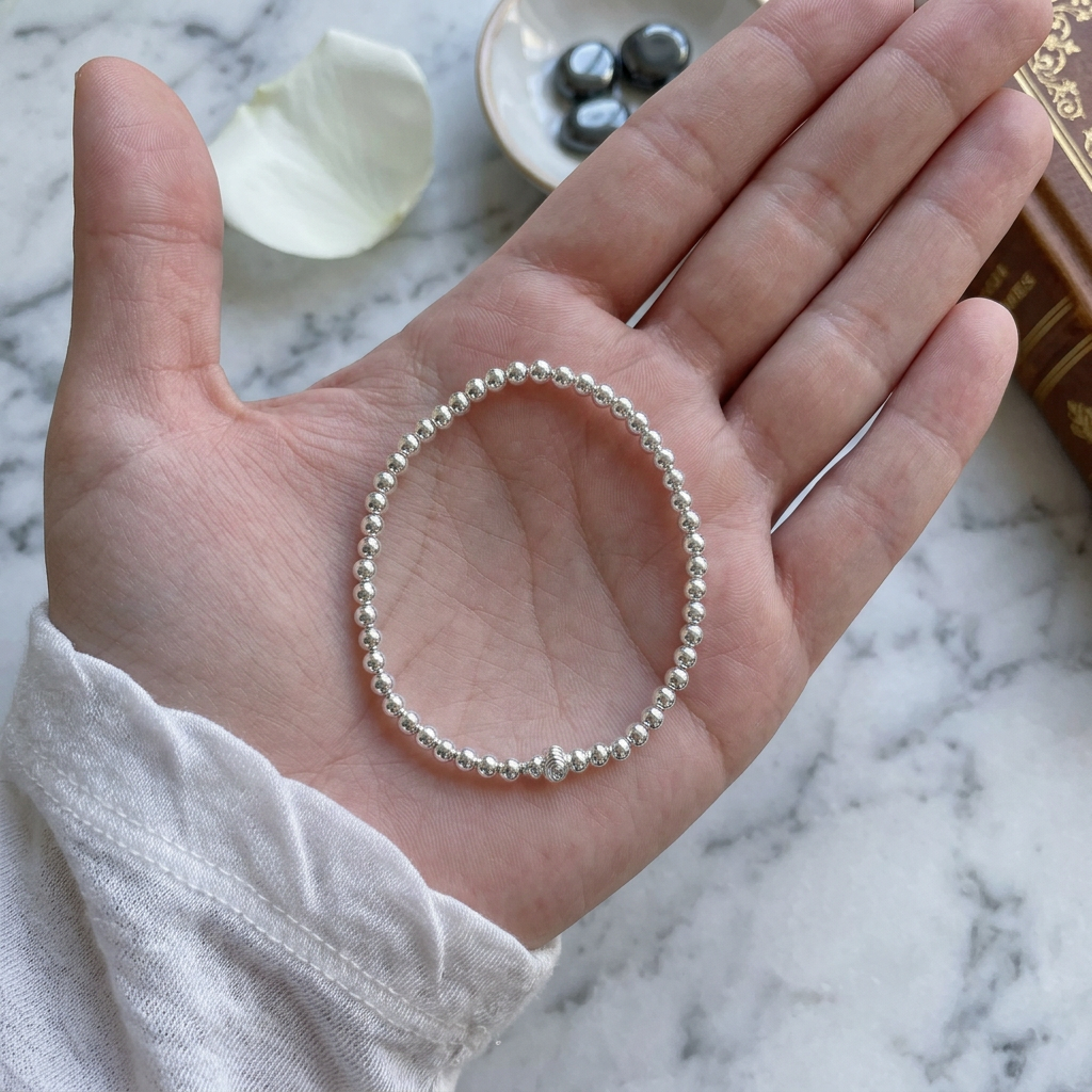999 Fine Silver Lucky Gourd Charm Beads Minimal Style Bracelet