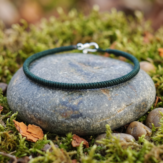 s925 Sterling Silver Buckle Braided Vajra Knot Cord Bracelet Tibetan Inspired Unisex Style
